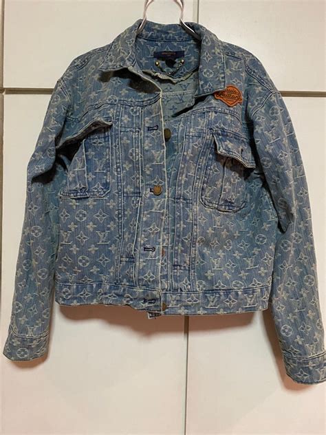 womens louis vuitton denim jacket|Washed Denim Riding Jacket .